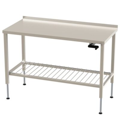 Arbetsbänk höj- & sänkbar med gallerhylla