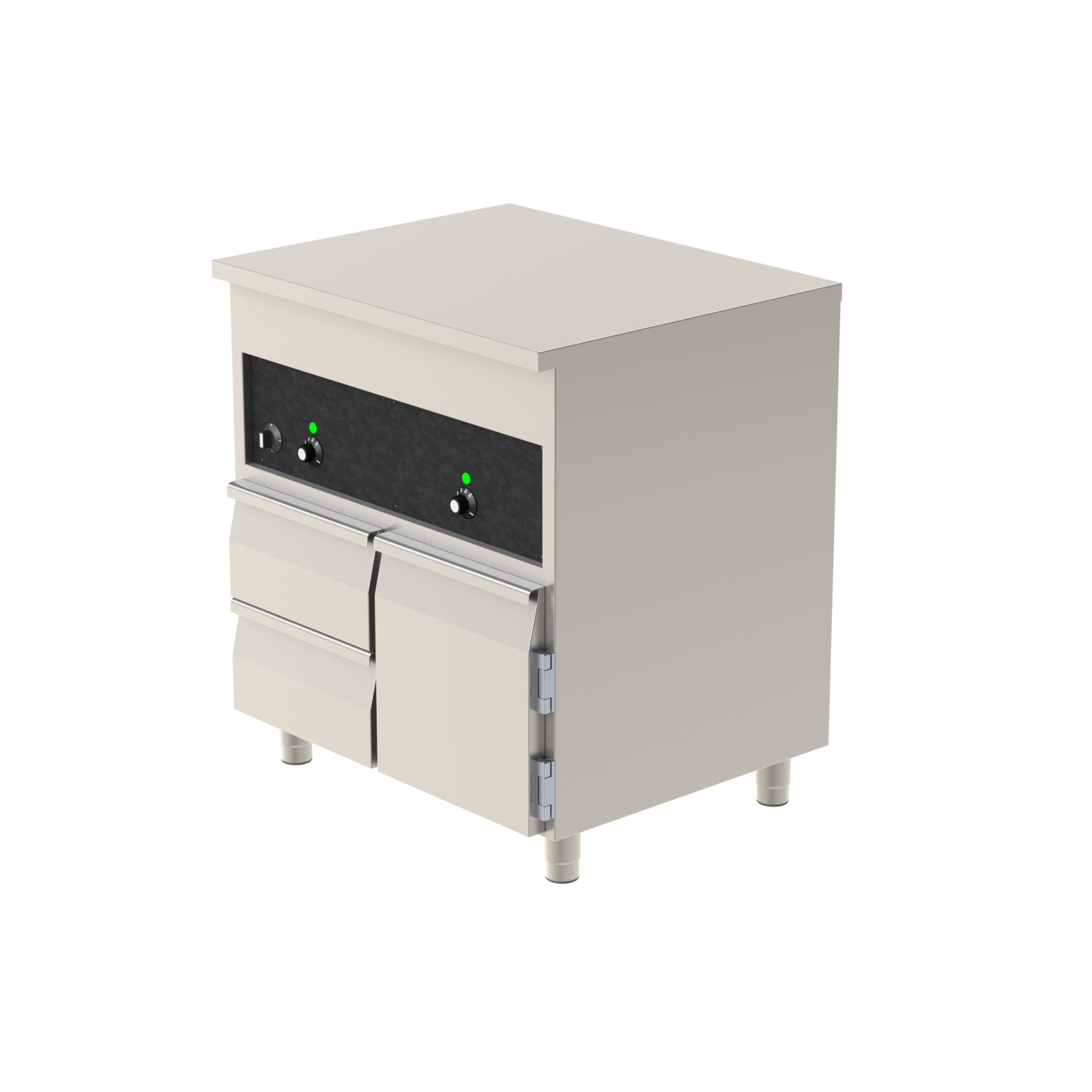 Värmebänk 800 med lådor + dörr