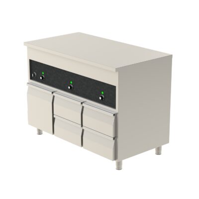 Värmebänk 1200 med dörr + lådor + lådor