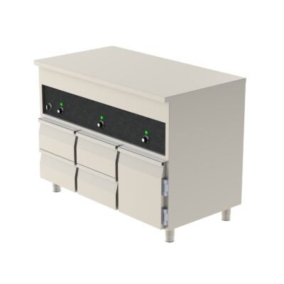 Värmebänk 1200 med lådor + lådor + dörr