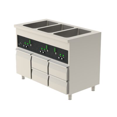 Vattenbadsvärmeri 1200 med dörr + lådor + lådor och separata bassänger