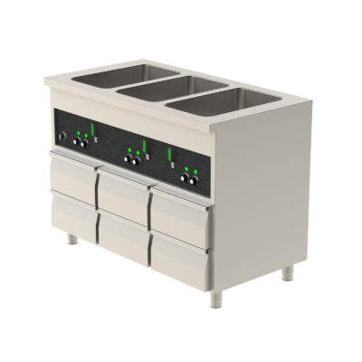 Vattenbadsvärmeri 1200 med lådor och separata bassänger