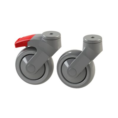 Hjulsats, 2 med broms + 2 utan broms