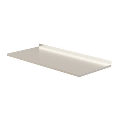 Rostfri vägghylla, 400 mm djup